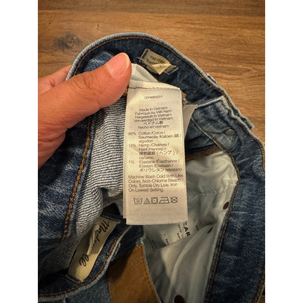 Madewell The Perfect Vintage Jean Medium Wash Raw Hem Size 29 - Picture 7 of 9